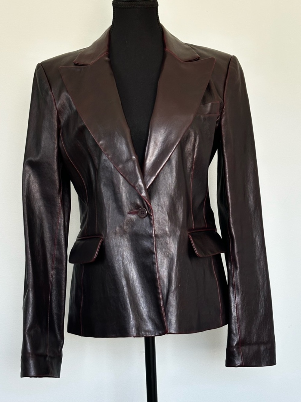 Vintage Theory Leather Blazer | Oxblood Tailored Jacket | Minimalist Capsule